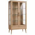 Vitrina 90 x 40 x 180 cm de madera y vidrio marrón claro - almacenaje de estilo nórdico