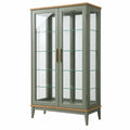 Vitrina 90 x 40 x 180 cm de madera y vidrio verde estilo contemporáneo