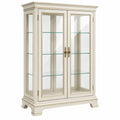 Vitrina 100 x 45 x 190 cm de madera y vidrio blanca con puertas estilo clásico